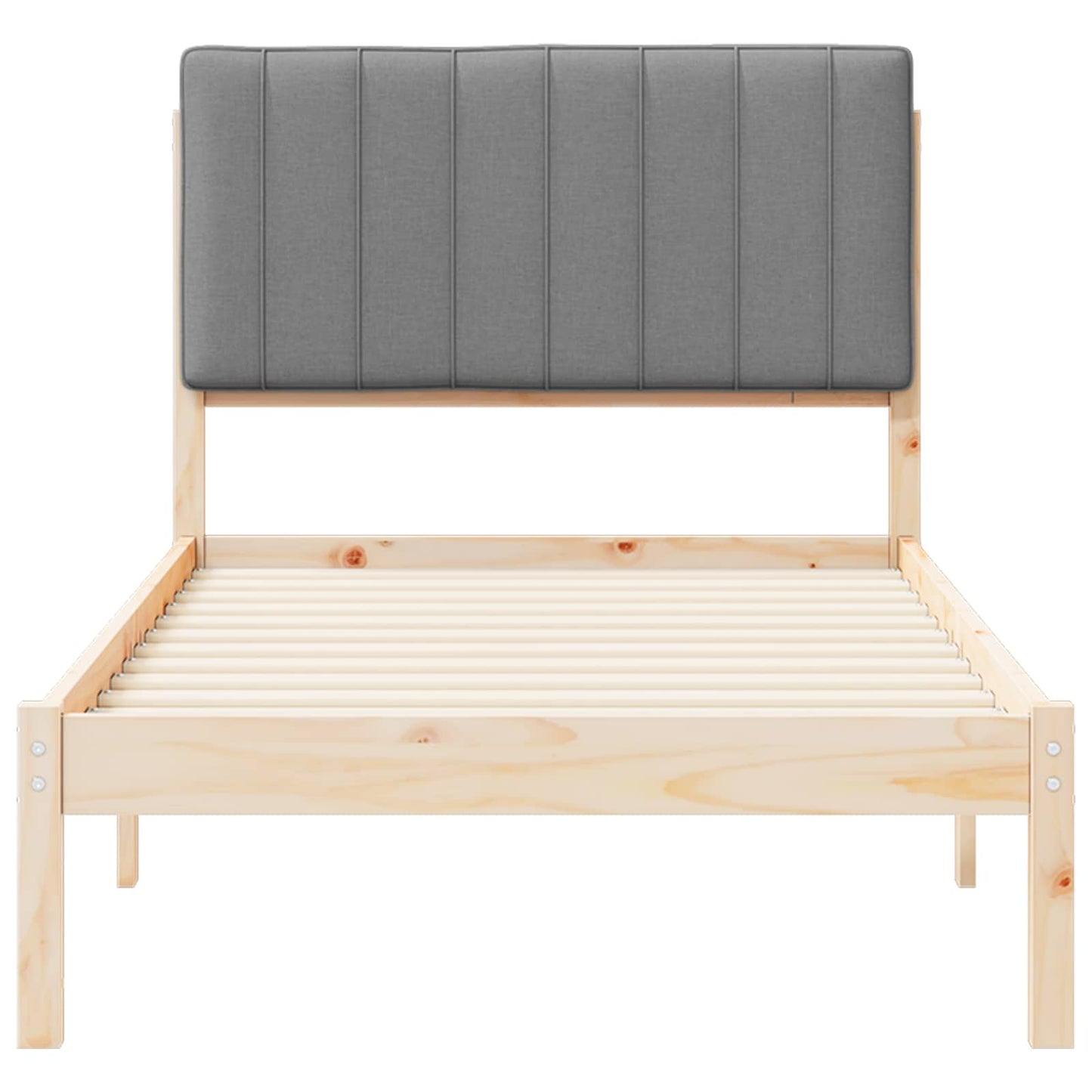 Bedframe met Gevoerd Hoofdgedeelte Natuurlijk en Lichtgrijs is nu te koop bij PeponiXL, paradijselijk wonen!