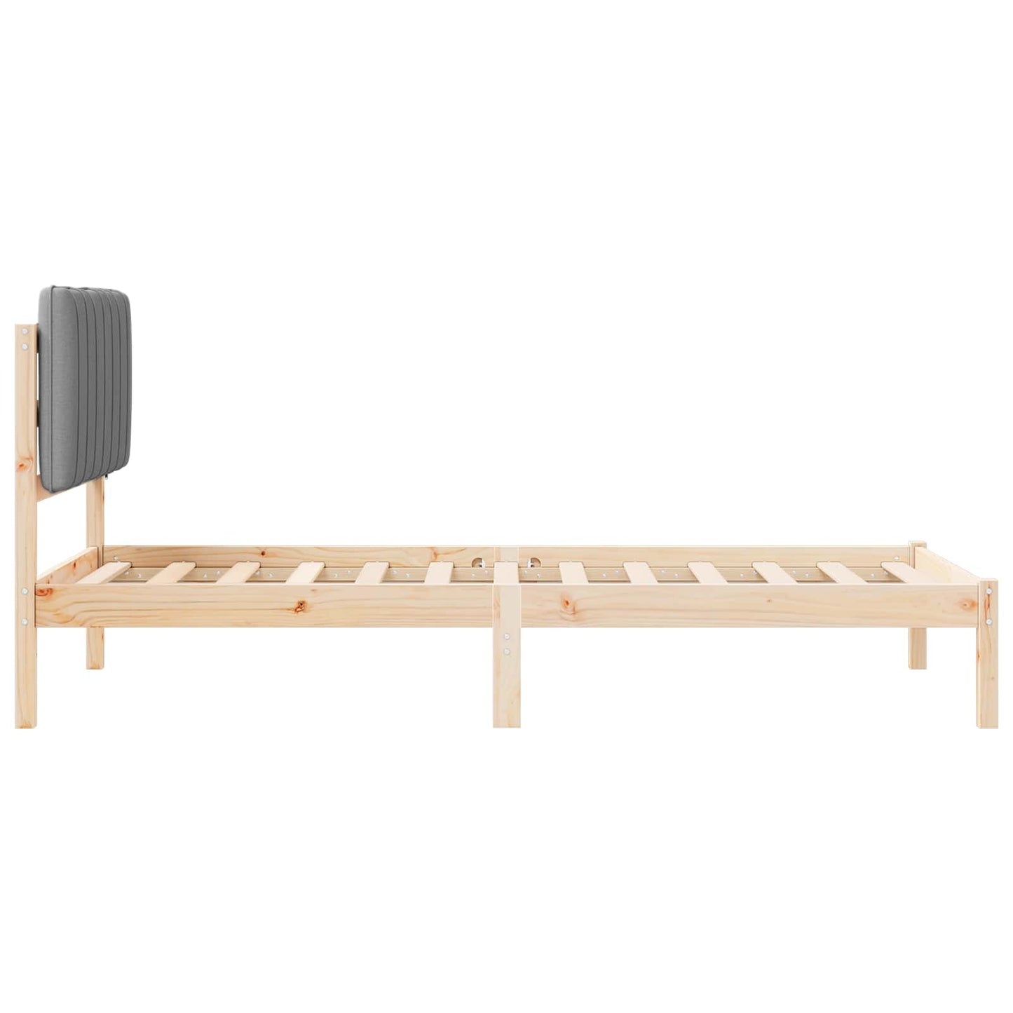 Bedframe met Gevoerd Hoofdgedeelte Natuurlijk en Lichtgrijs is nu te koop bij PeponiXL, paradijselijk wonen!