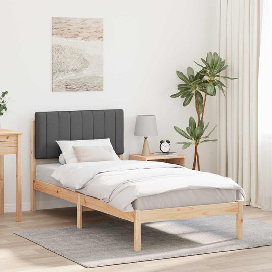 Bedframe met Gevoerd Hoofdgedeelte Natuurlijk en Donkergrijs is nu te koop bij PeponiXL, paradijselijk wonen!
