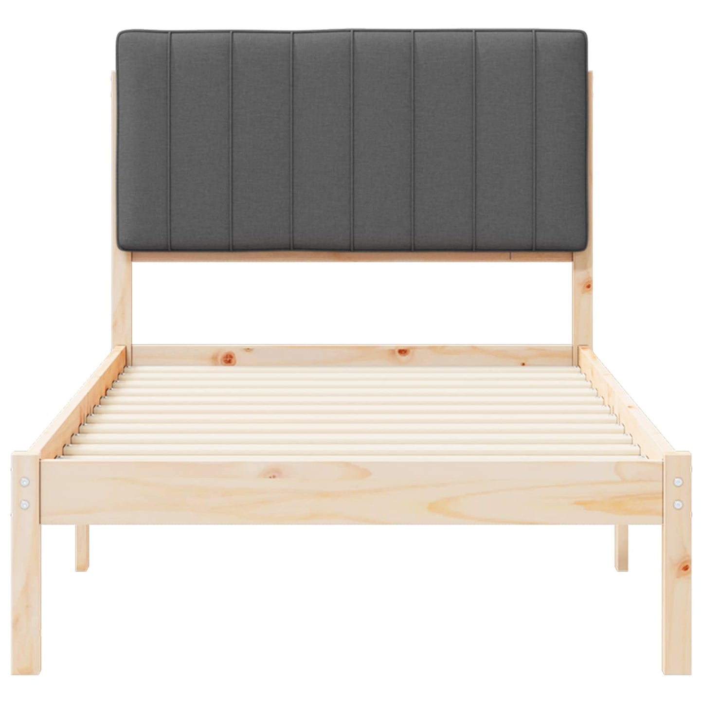 Bedframe met Gevoerd Hoofdgedeelte Natuurlijk en Donkergrijs is nu te koop bij PeponiXL, paradijselijk wonen!