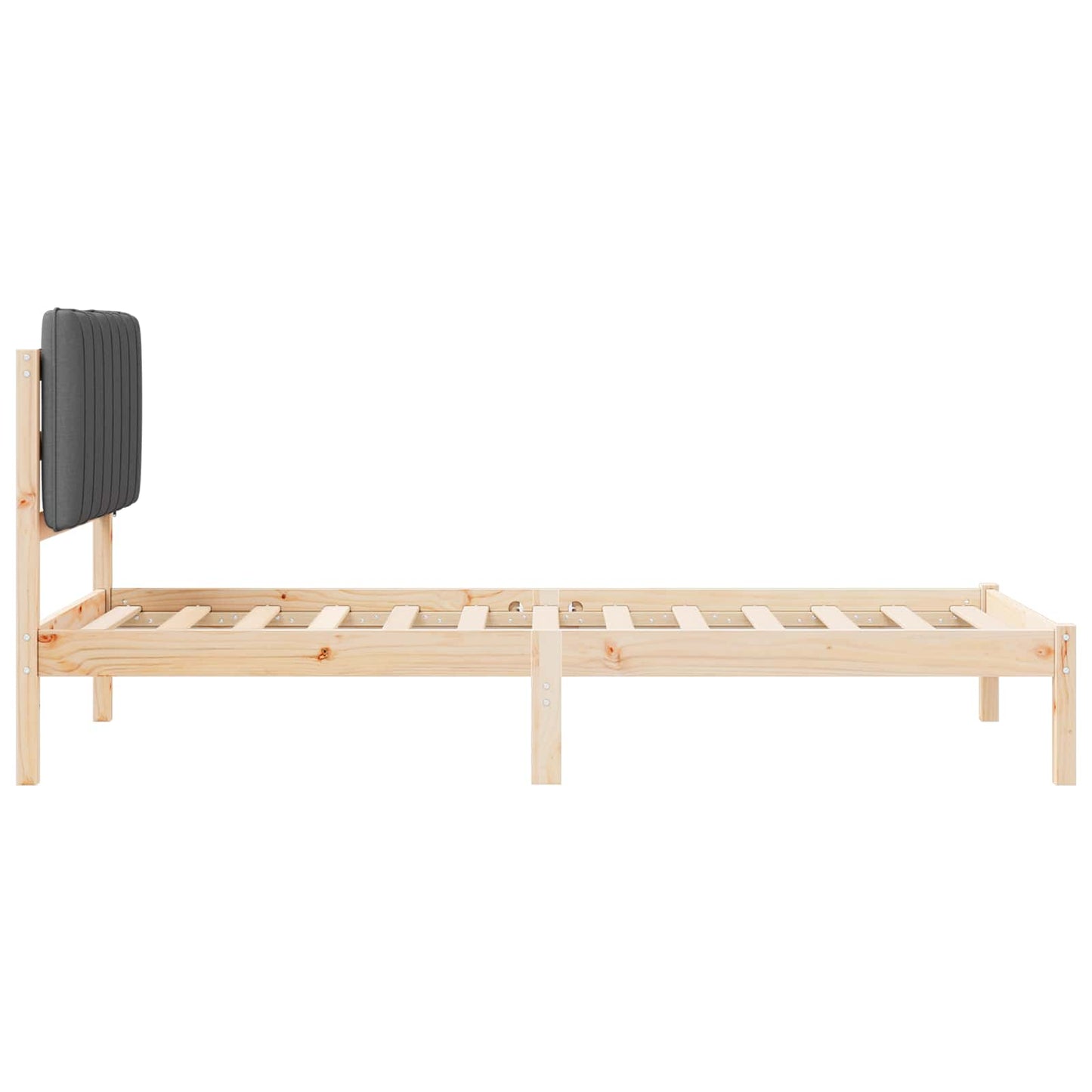 Bedframe met Gevoerd Hoofdgedeelte Natuurlijk en Donkergrijs is nu te koop bij PeponiXL, paradijselijk wonen!