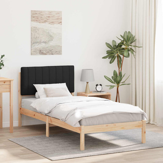 Bedframe met Gevoerd Hoofdgedeelte Natuurlijk en Zwart is nu te koop bij PeponiXL, paradijselijk wonen!