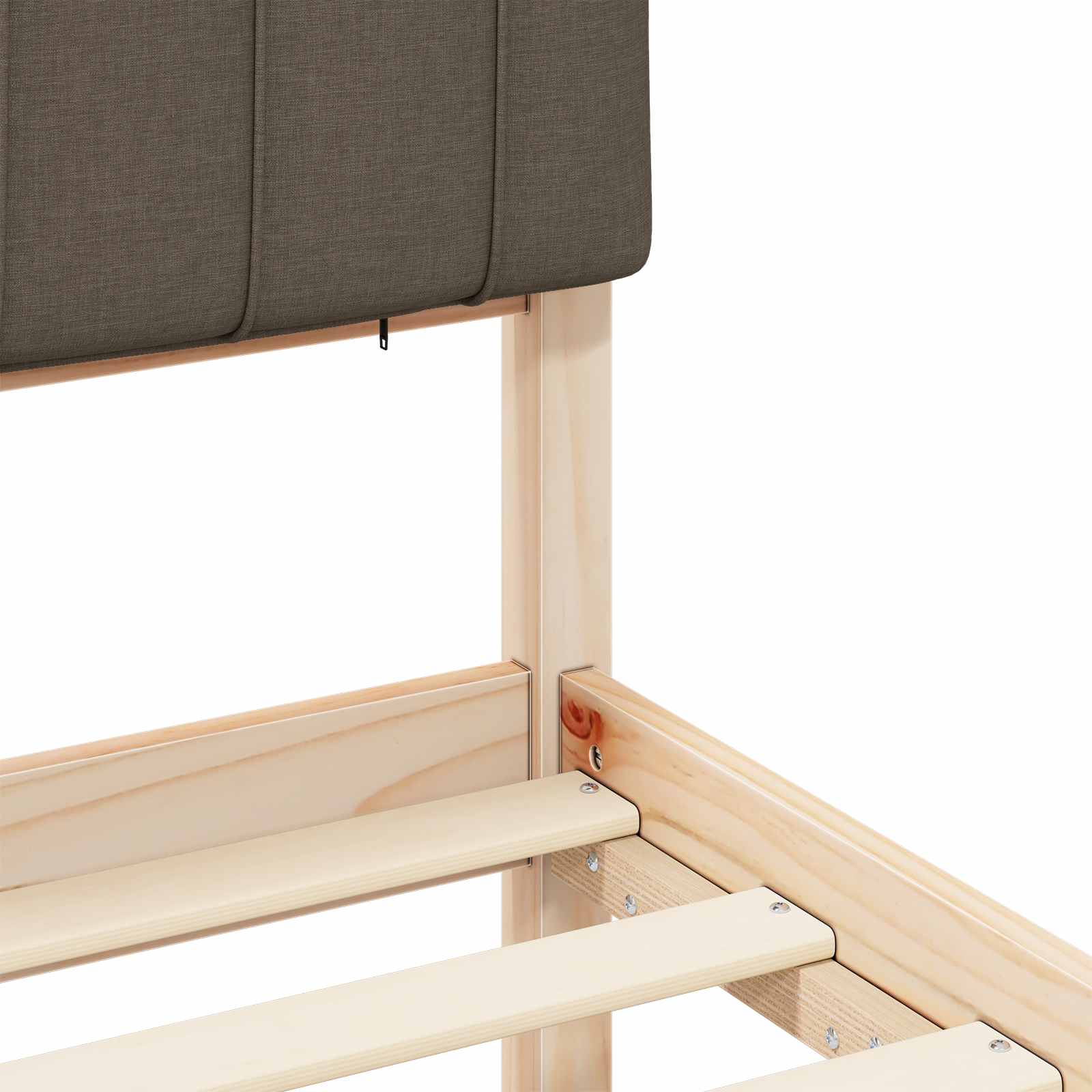 Bedframe met Gevoerd Hoofdgedeelte Natuurlijk en Taupe is nu te koop bij PeponiXL, paradijselijk wonen!