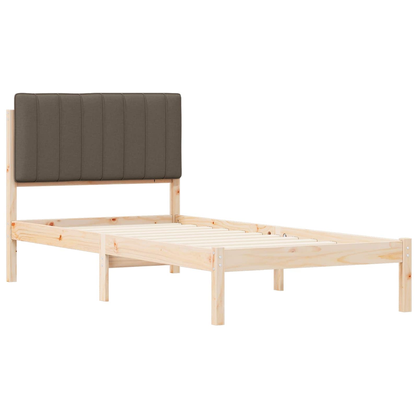 Bedframe met Gevoerd Hoofdgedeelte Natuurlijk en Taupe is nu te koop bij PeponiXL, paradijselijk wonen!