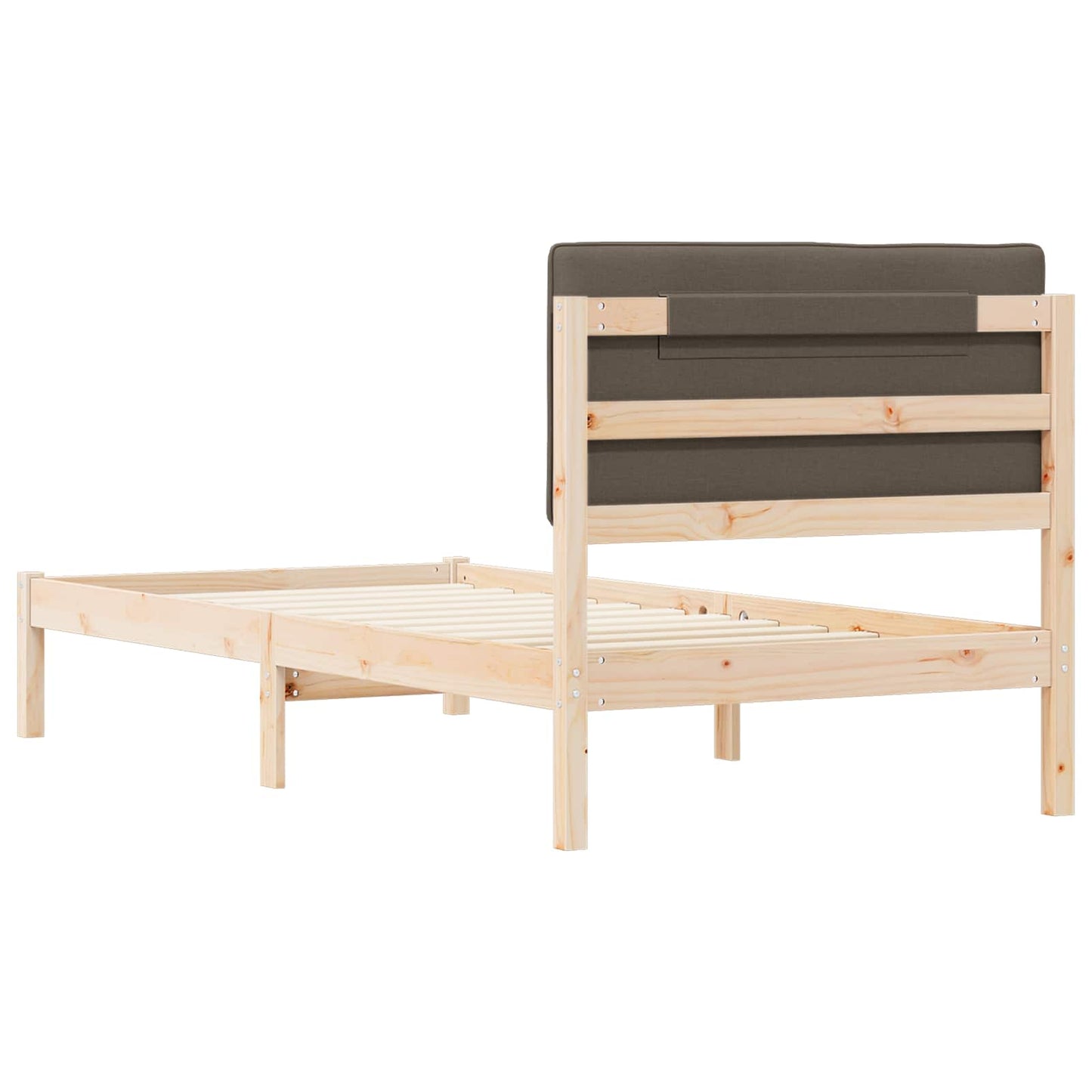 Bedframe met Gevoerd Hoofdgedeelte Natuurlijk en Taupe is nu te koop bij PeponiXL, paradijselijk wonen!