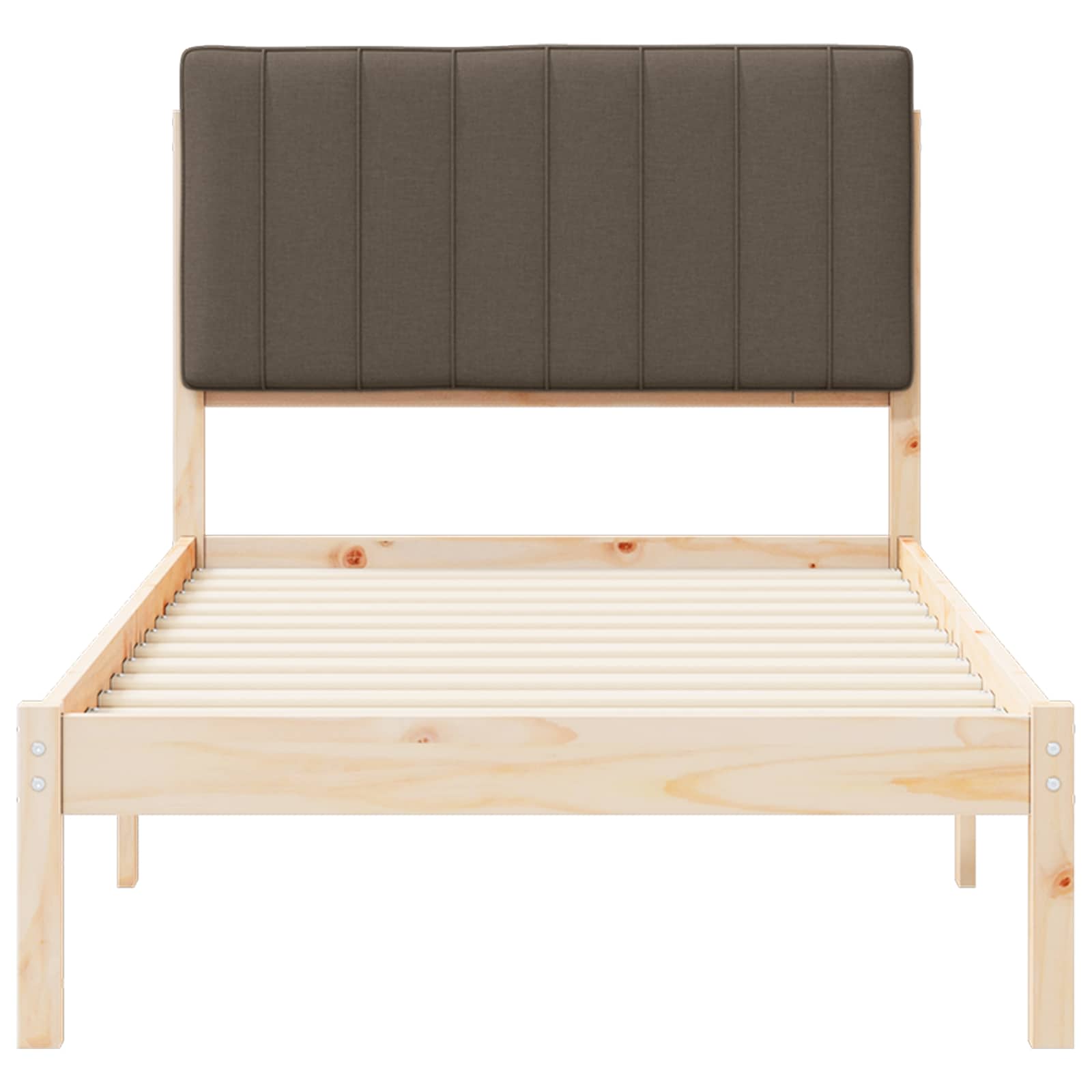 Bedframe met Gevoerd Hoofdgedeelte Natuurlijk en Taupe is nu te koop bij PeponiXL, paradijselijk wonen!
