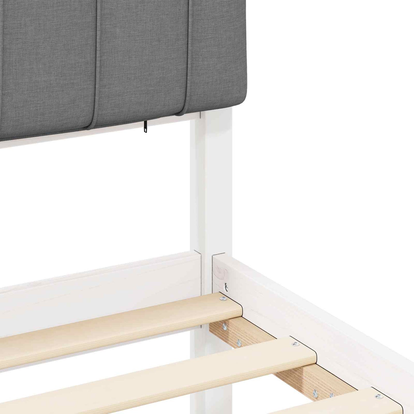 Bedframe met Gevoerd Hoofdgedeelte Wit en Lichtgrijs is nu te koop bij PeponiXL, paradijselijk wonen!