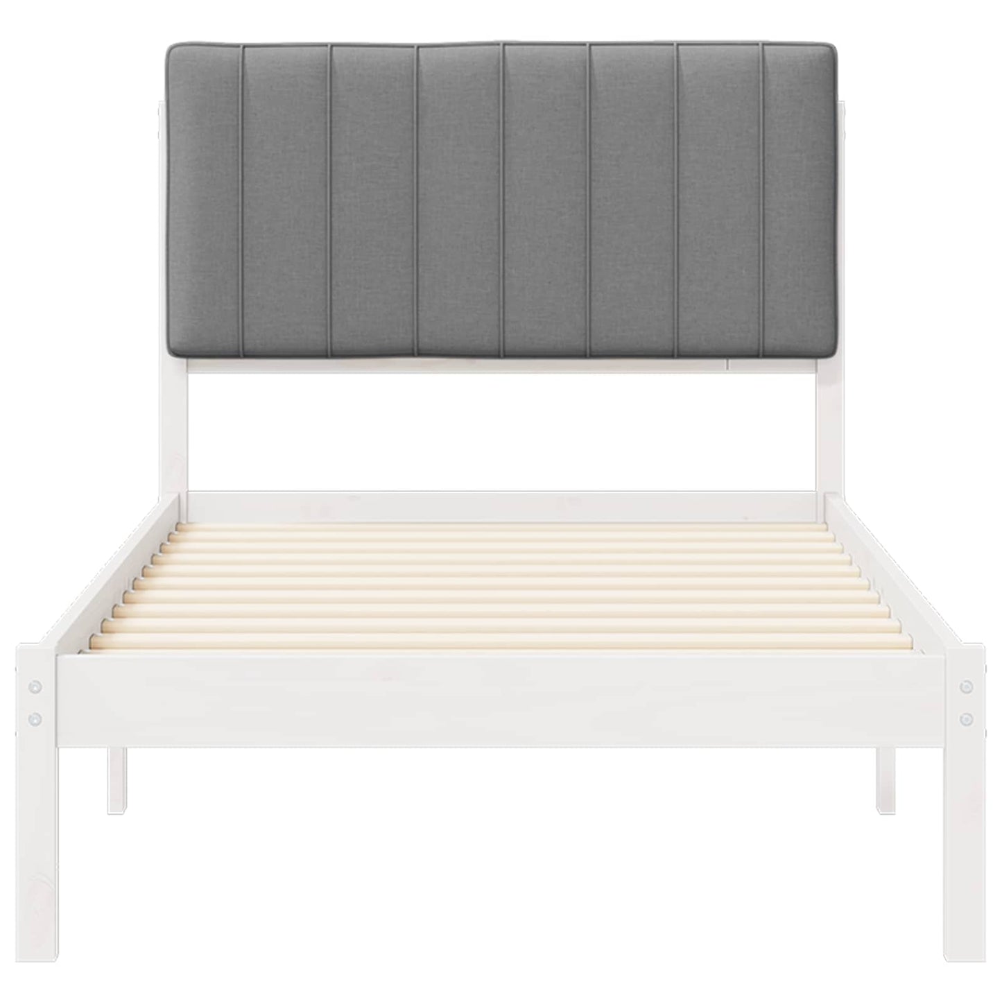 Bedframe met Gevoerd Hoofdgedeelte Wit en Lichtgrijs is nu te koop bij PeponiXL, paradijselijk wonen!