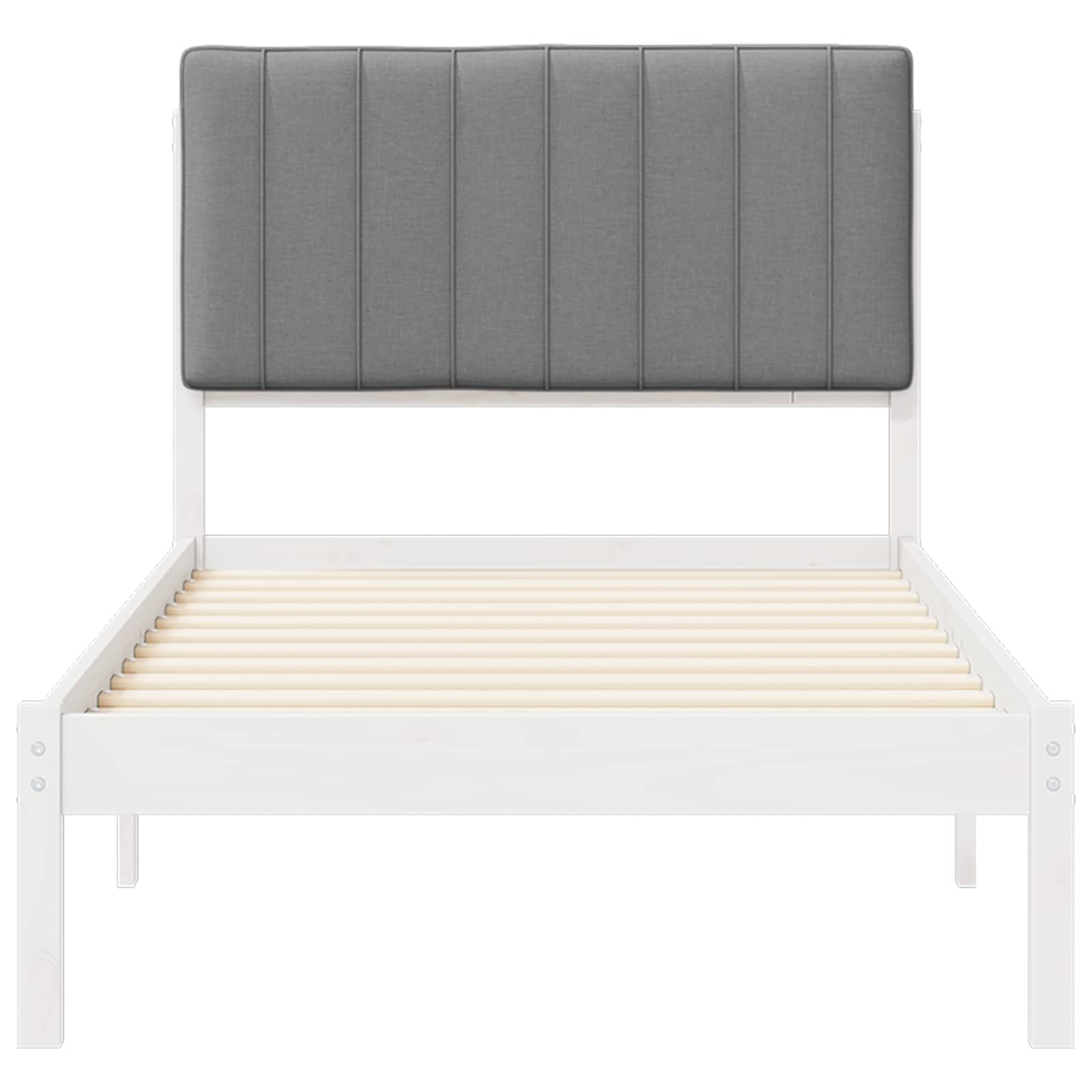 Bedframe met Gevoerd Hoofdgedeelte Wit en Lichtgrijs is nu te koop bij PeponiXL, paradijselijk wonen!