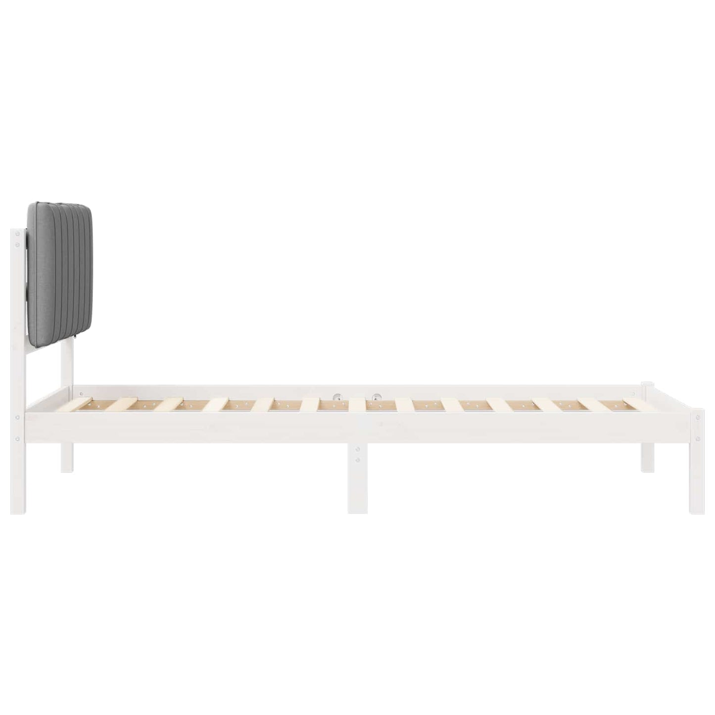 Bedframe met Gevoerd Hoofdgedeelte Wit en Lichtgrijs is nu te koop bij PeponiXL, paradijselijk wonen!