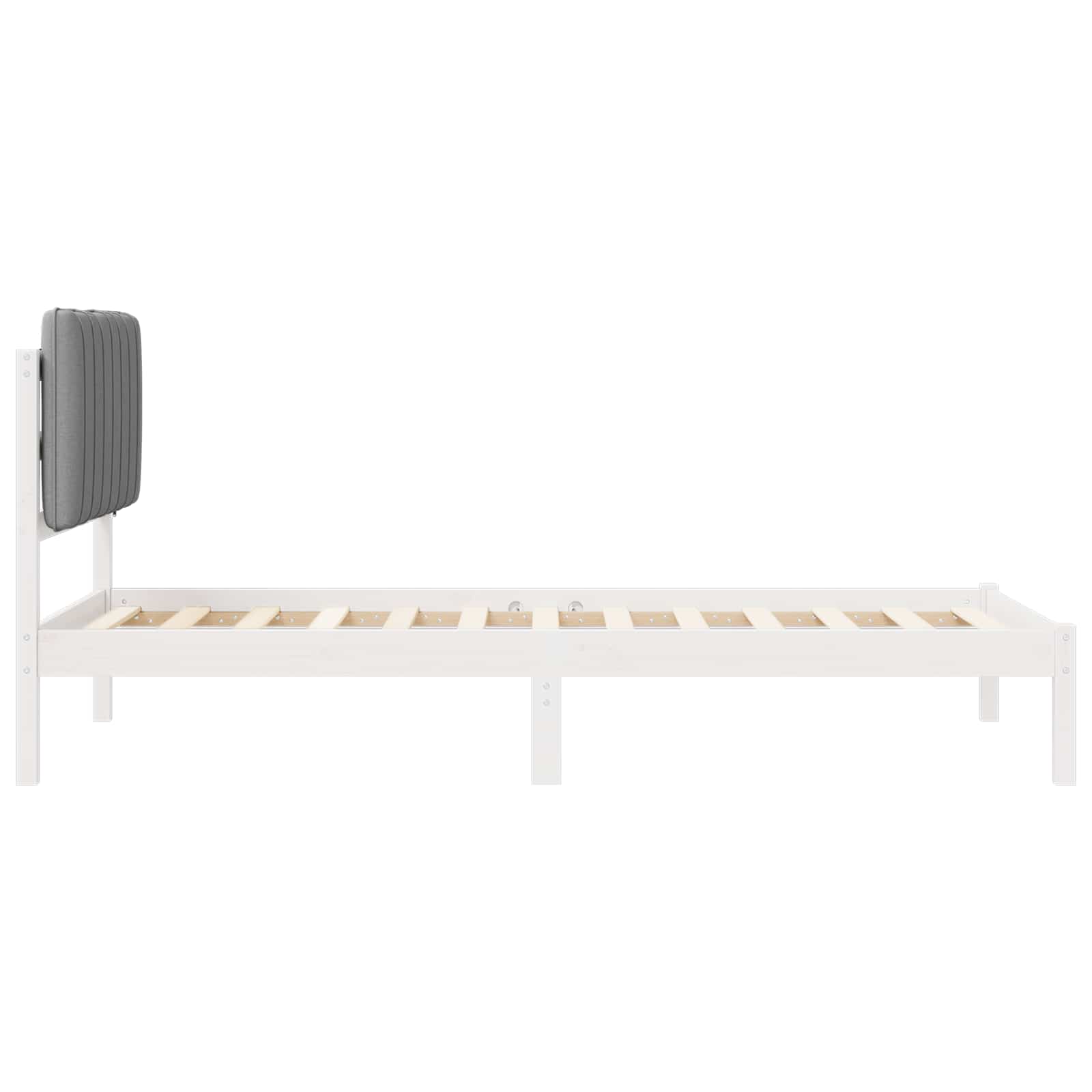 Bedframe met Gevoerd Hoofdgedeelte Wit en Lichtgrijs is nu te koop bij PeponiXL, paradijselijk wonen!