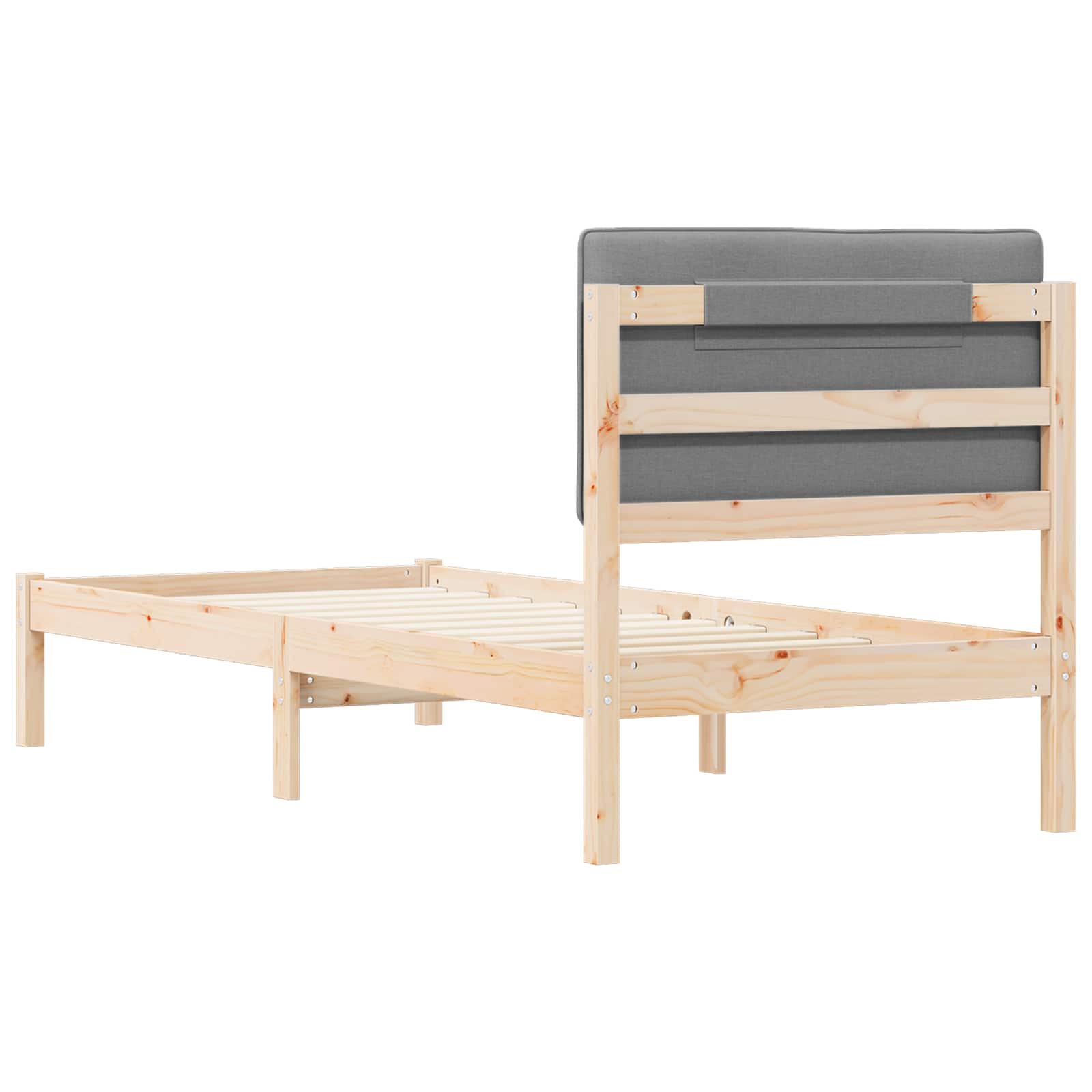 Bedframe met Gevoerd Hoofdgedeelte Lichtgrijs 80 x 200 cm is nu te koop bij PeponiXL, paradijselijk wonen!