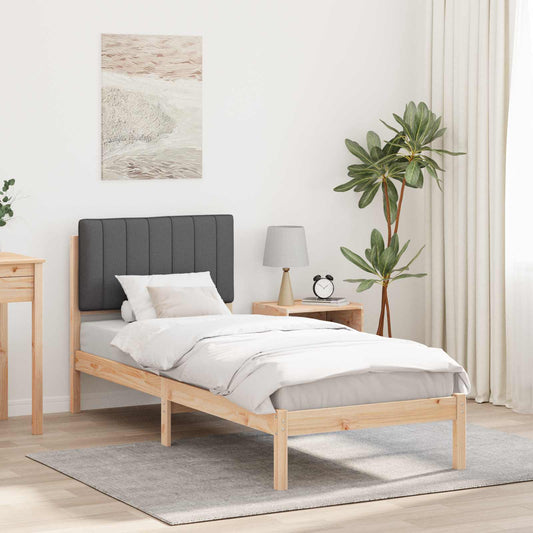 Bedframe met Gevoerd Hoofdgedeelte Donkergrijs 80 x 200 cm is nu te koop bij PeponiXL, paradijselijk wonen!