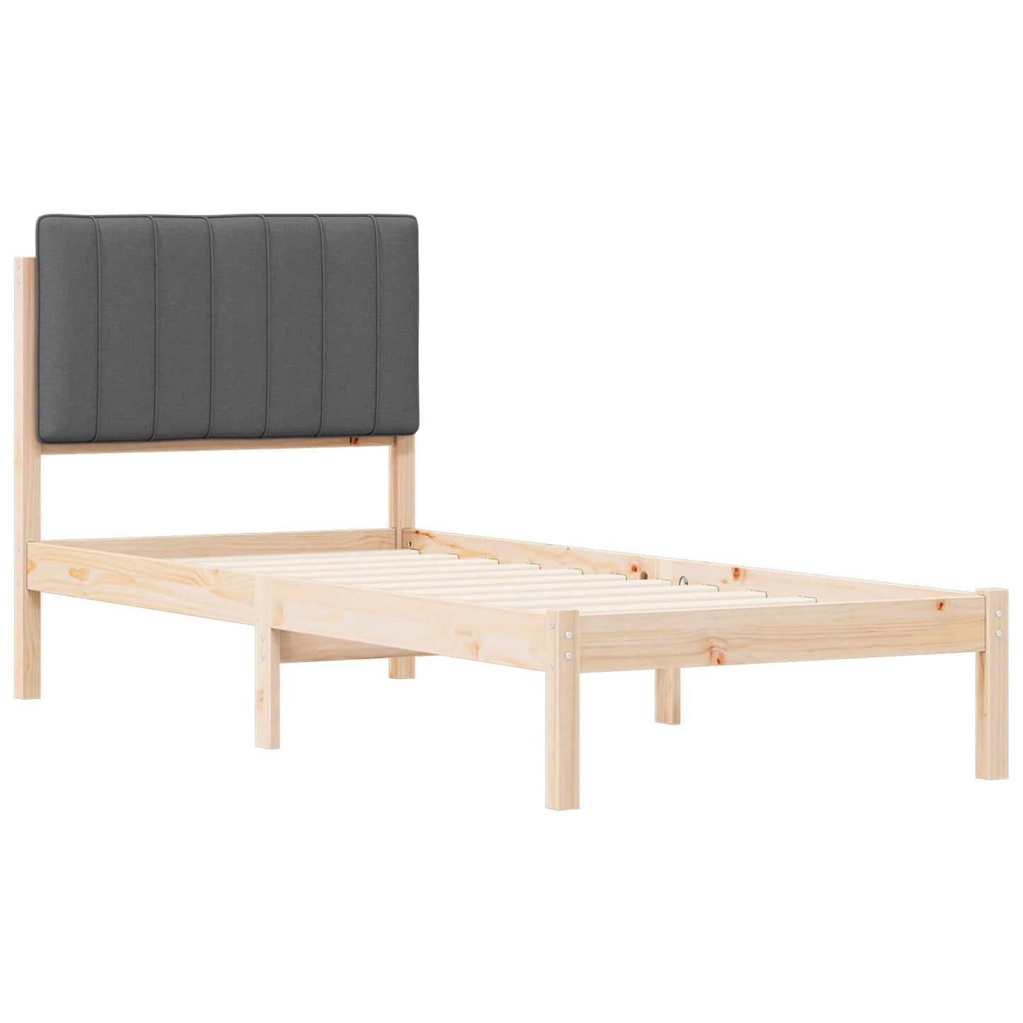 Bedframe met Gevoerd Hoofdgedeelte Donkergrijs 80 x 200 cm is nu te koop bij PeponiXL, paradijselijk wonen!