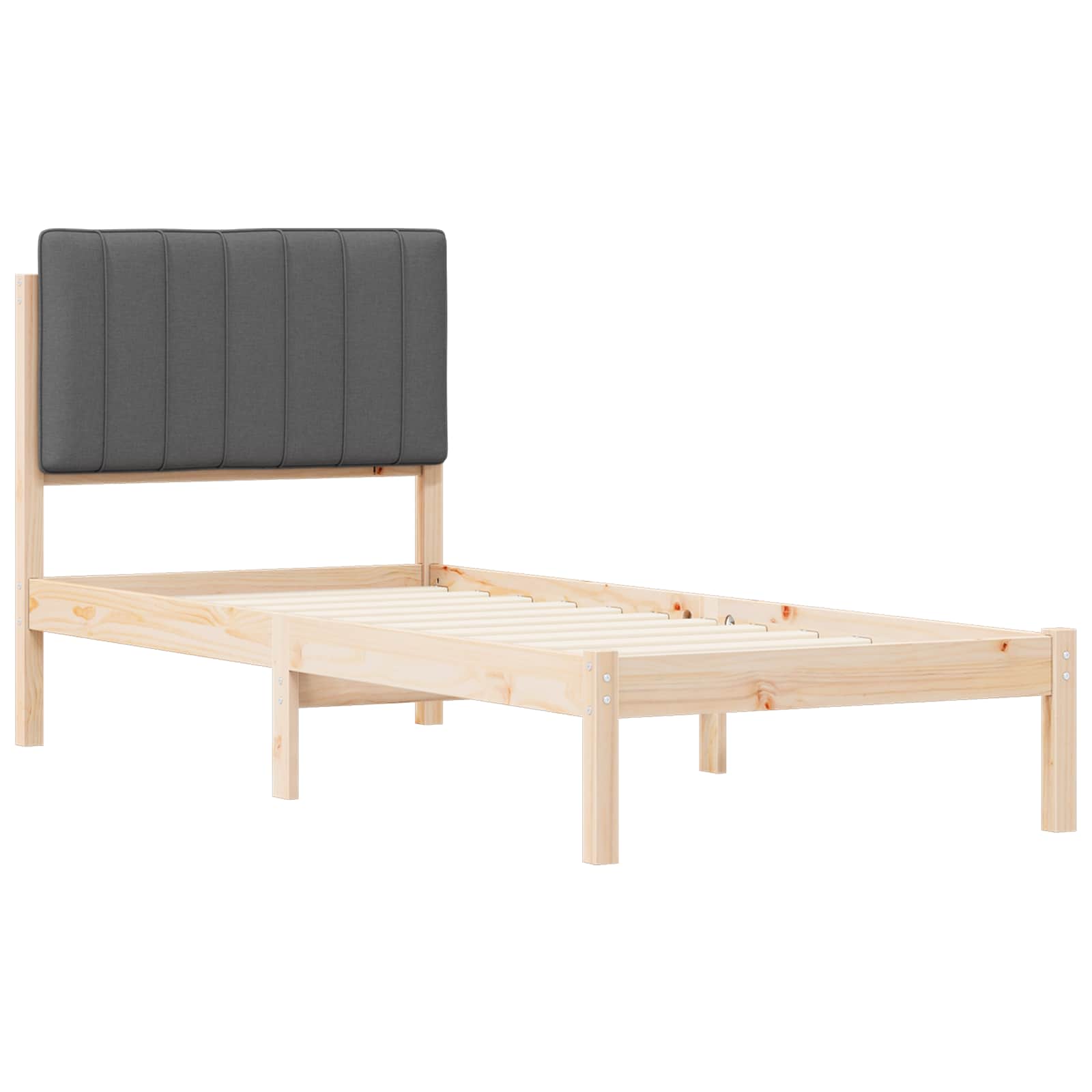 Bedframe met Gevoerd Hoofdgedeelte Donkergrijs 80 x 200 cm is nu te koop bij PeponiXL, paradijselijk wonen!