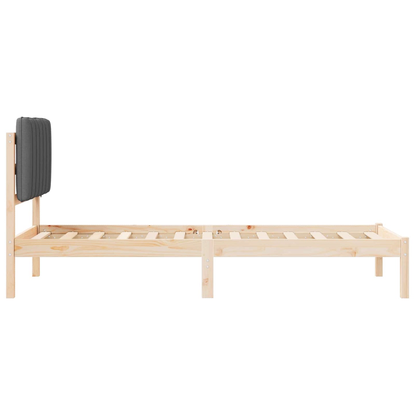 Bedframe met Gevoerd Hoofdgedeelte Donkergrijs 80 x 200 cm is nu te koop bij PeponiXL, paradijselijk wonen!