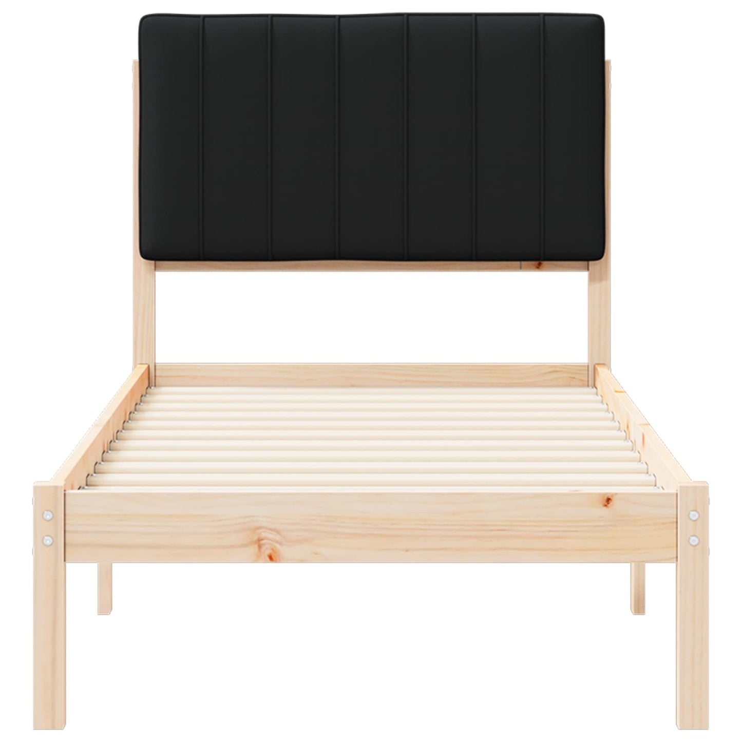 Bedframe met Gevoerd Hoofdgedeelte Zwart 80 x 200 cm is nu te koop bij PeponiXL, paradijselijk wonen!