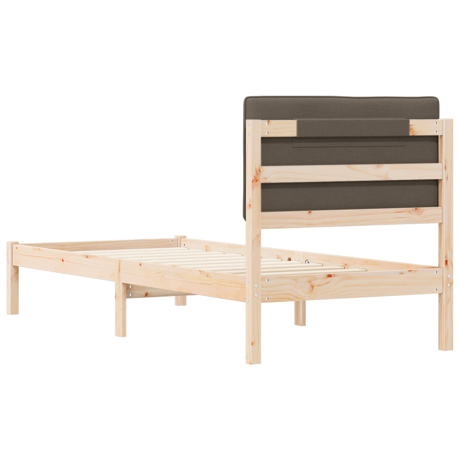 Bedframe met Gevoerd Hoofdgedeelte Taupe 80 x 200 cm is nu te koop bij PeponiXL, paradijselijk wonen!