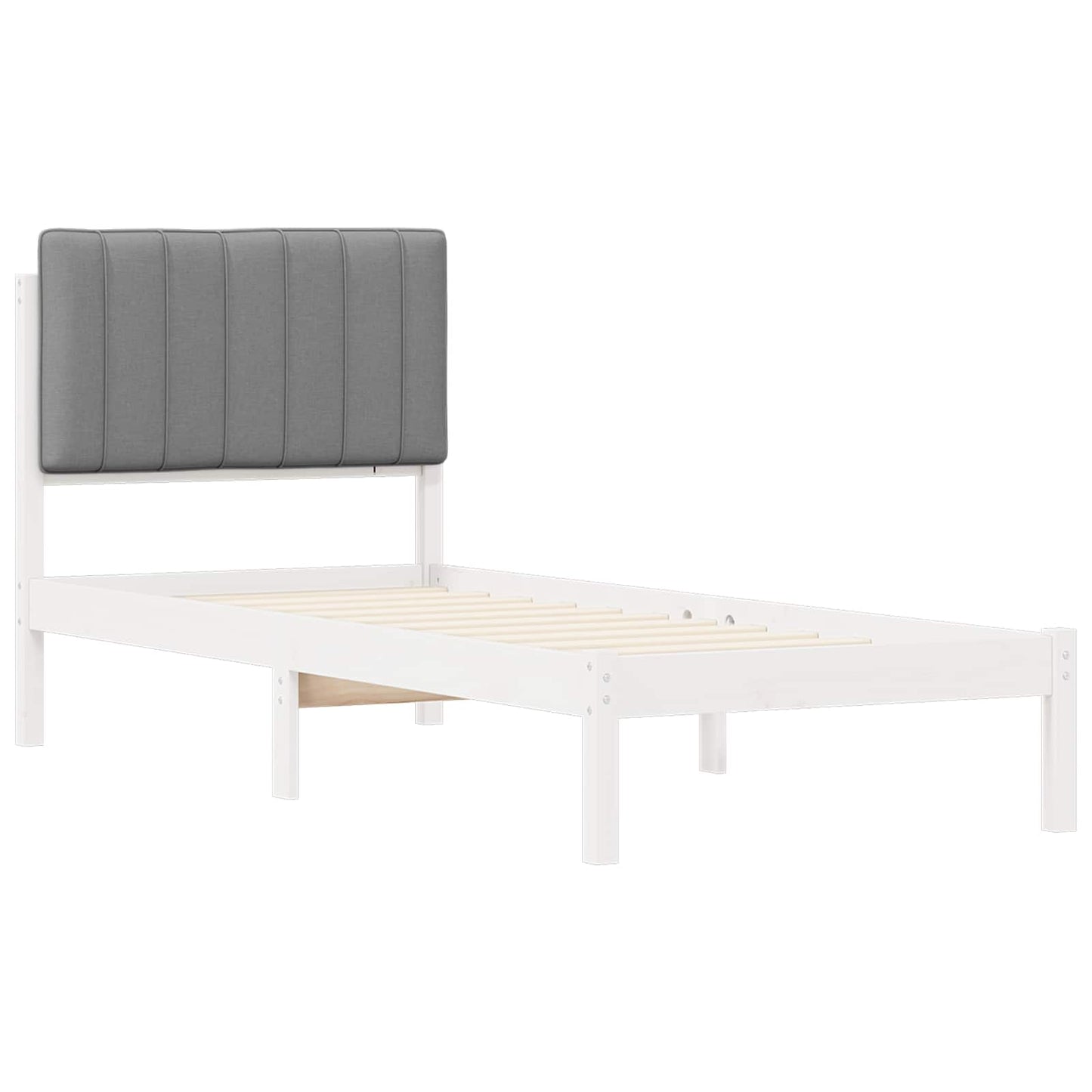 Bedframe met Gevoerd Hoofdgedeelte Lichtgrijs 80 x 200 cm is nu te koop bij PeponiXL, paradijselijk wonen!