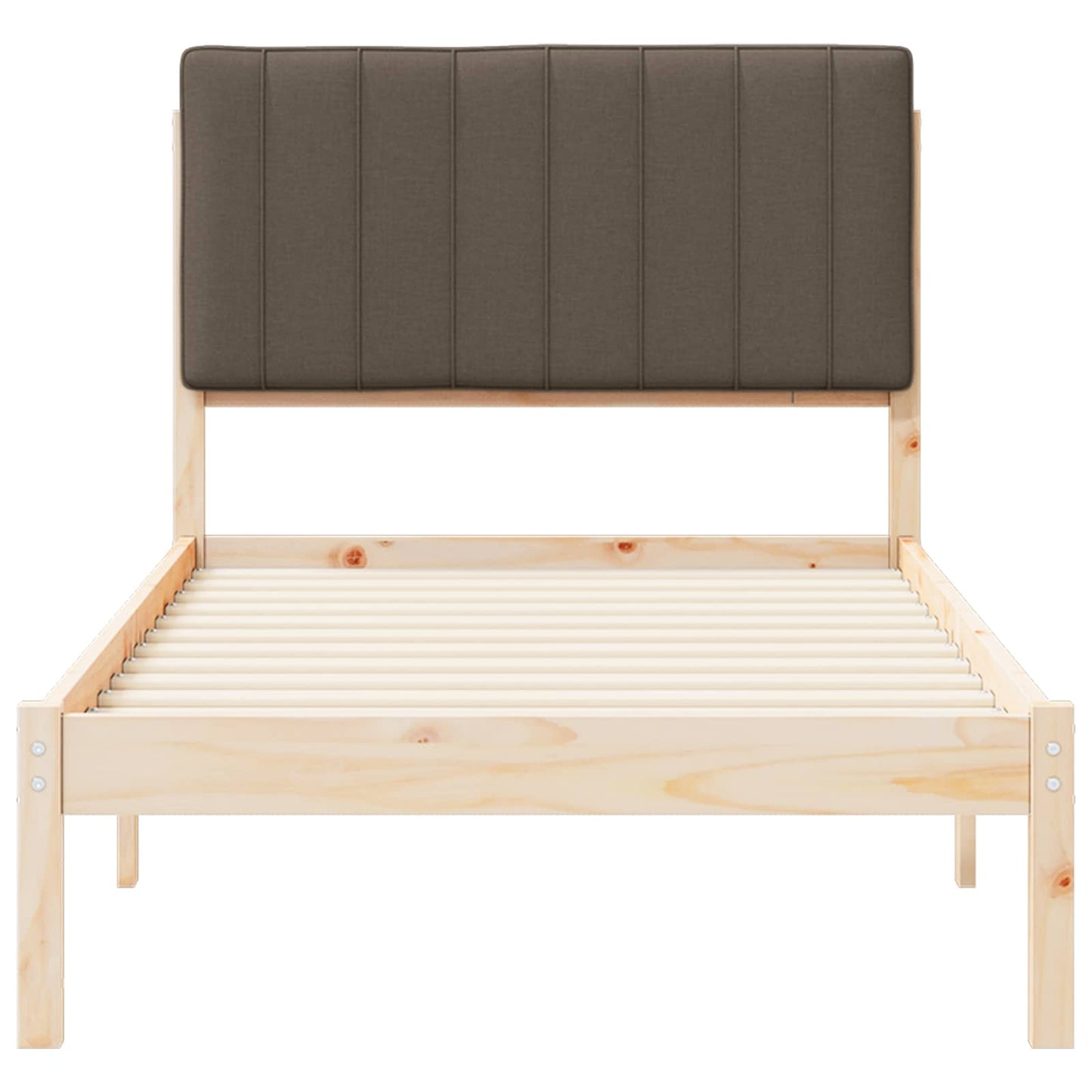 Bedframe met Gevoerd Hoofdgedeelte Taupe 90 x 190 cm is nu te koop bij PeponiXL, paradijselijk wonen!