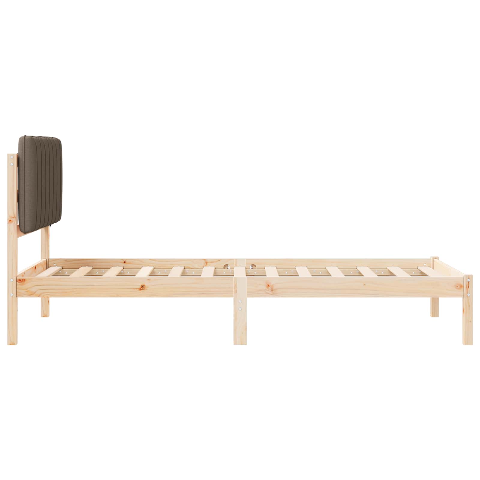 Bedframe met Gevoerd Hoofdgedeelte Taupe 90 x 190 cm is nu te koop bij PeponiXL, paradijselijk wonen!