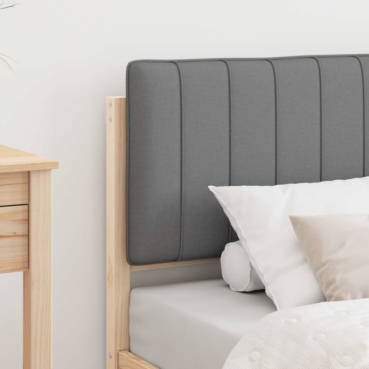 Bedframe met Gevoerd Hoofdgedeelte Lichtgrijs 75 x 190 cm is nu te koop bij PeponiXL, paradijselijk wonen!