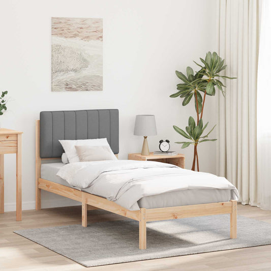 Bedframe met Gevoerd Hoofdgedeelte Lichtgrijs 75 x 190 cm is nu te koop bij PeponiXL, paradijselijk wonen!