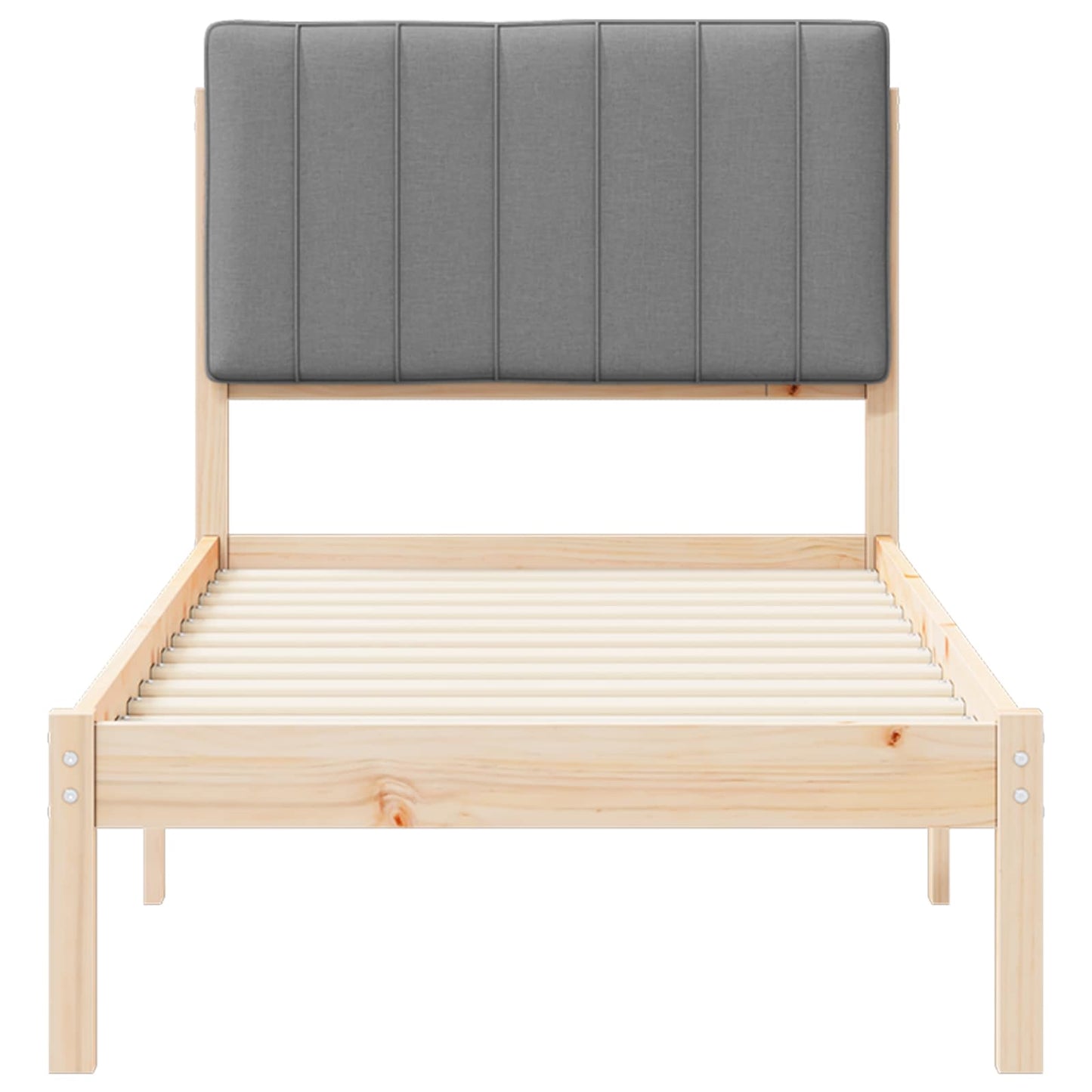Bedframe met Gevoerd Hoofdgedeelte Lichtgrijs 75 x 190 cm is nu te koop bij PeponiXL, paradijselijk wonen!