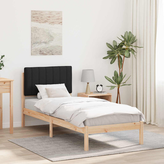 Bedframe met Gevoerd Hoofdgedeelte Zwart 75 x 190 cm is nu te koop bij PeponiXL, paradijselijk wonen!