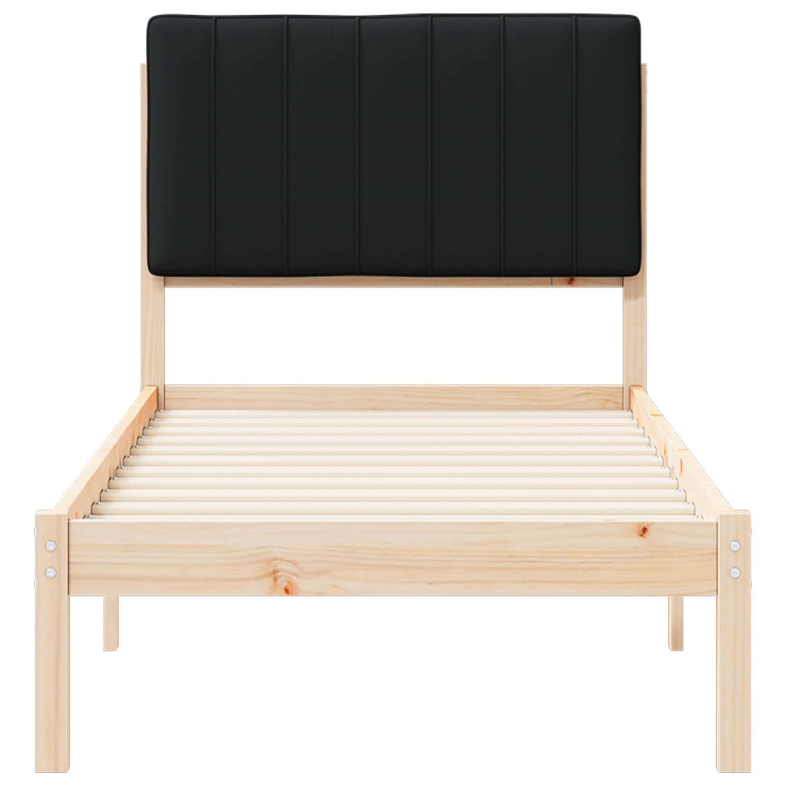 Bedframe met Gevoerd Hoofdgedeelte Zwart 75 x 190 cm is nu te koop bij PeponiXL, paradijselijk wonen!