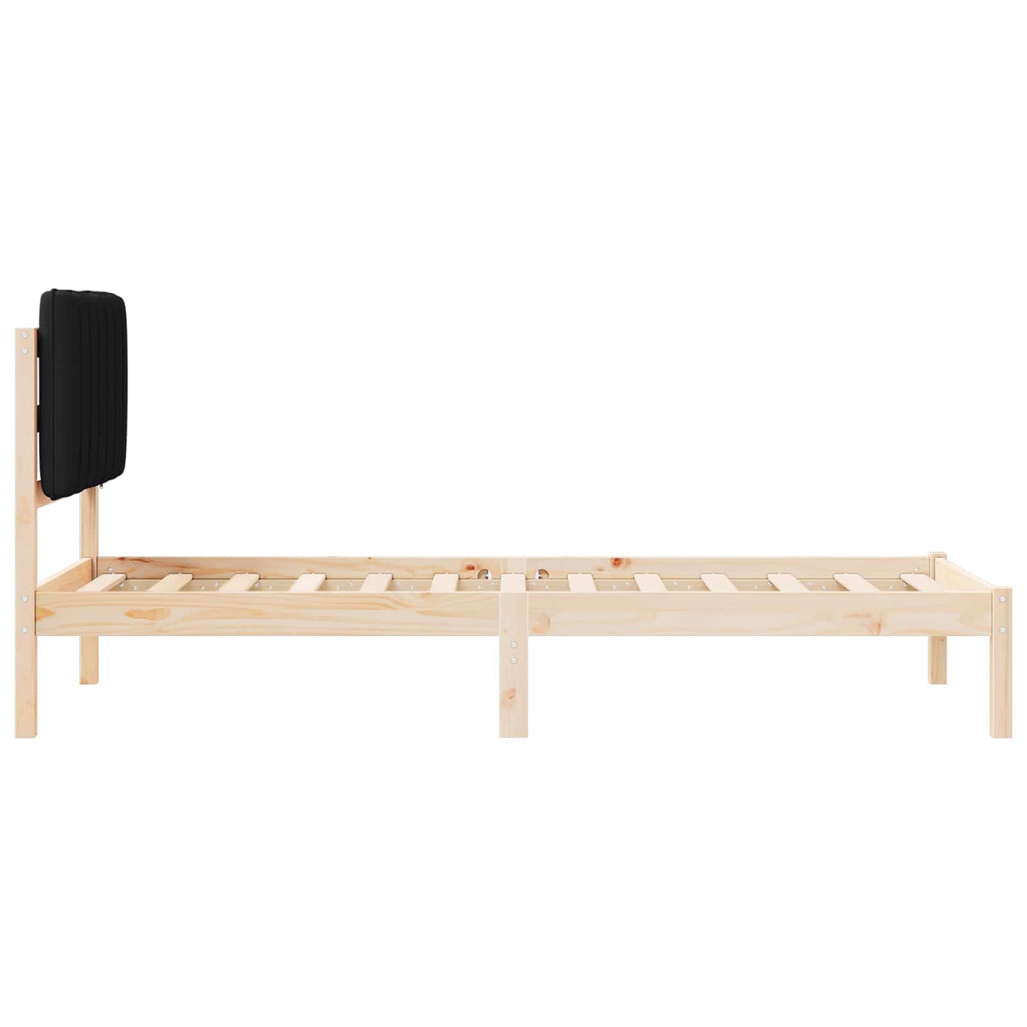 Bedframe met Gevoerd Hoofdgedeelte Zwart 75 x 190 cm is nu te koop bij PeponiXL, paradijselijk wonen!