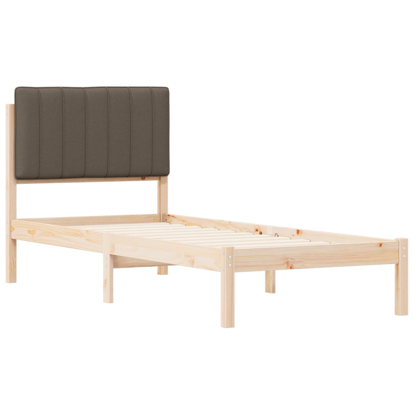 Bedframe met Gevoerd Hoofdgedeelte Taupe 75 x 190 cm is nu te koop bij PeponiXL, paradijselijk wonen!