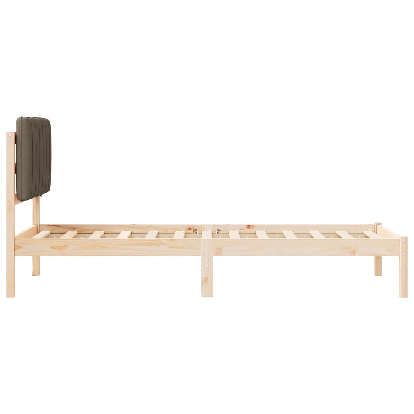 Bedframe met Gevoerd Hoofdgedeelte Taupe 75 x 190 cm is nu te koop bij PeponiXL, paradijselijk wonen!