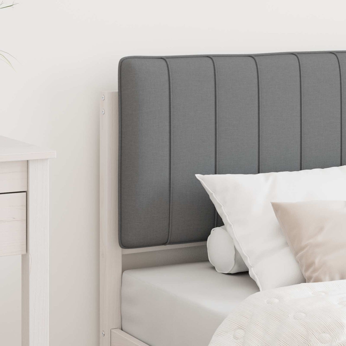 Bedframe met Gevoerd Hoofdgedeelte Lichtgrijs 75 x 190 cm is nu te koop bij PeponiXL, paradijselijk wonen!