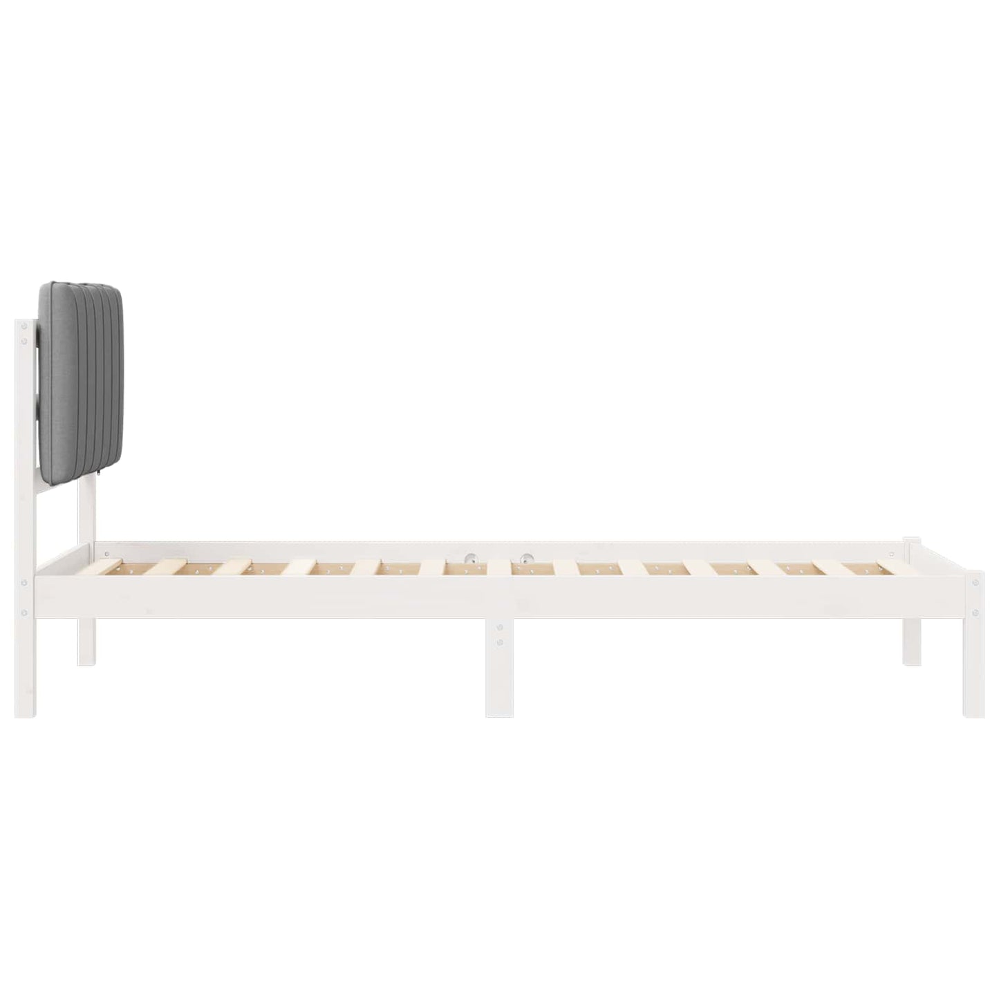 Bedframe met Gevoerd Hoofdgedeelte Lichtgrijs 75 x 190 cm is nu te koop bij PeponiXL, paradijselijk wonen!