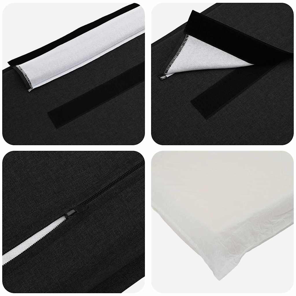 Gestoffeerd hoofdbord met hoofdeinde Natuurlijk en Zwart 75 cm is nu te koop bij PeponiXL, paradijselijk wonen!