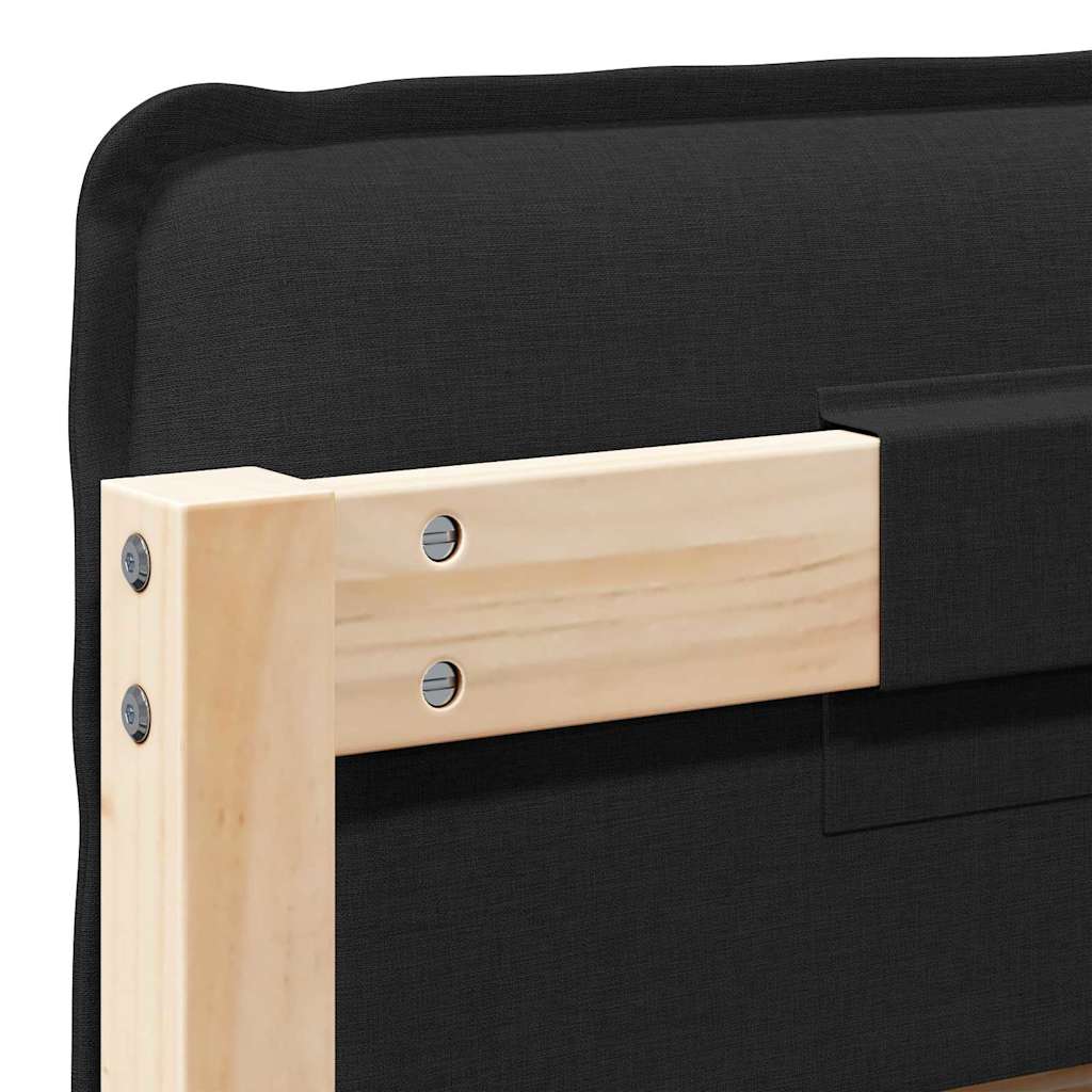 Gestoffeerd hoofdbord met hoofdeinde Natuurlijk en Zwart 75 cm is nu te koop bij PeponiXL, paradijselijk wonen!