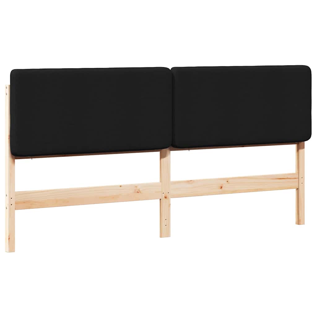 Gestoffeerd hoofdbord Bruin en zwart 200 cm Massief grenenhout is nu te koop bij PeponiXL, paradijselijk wonen!