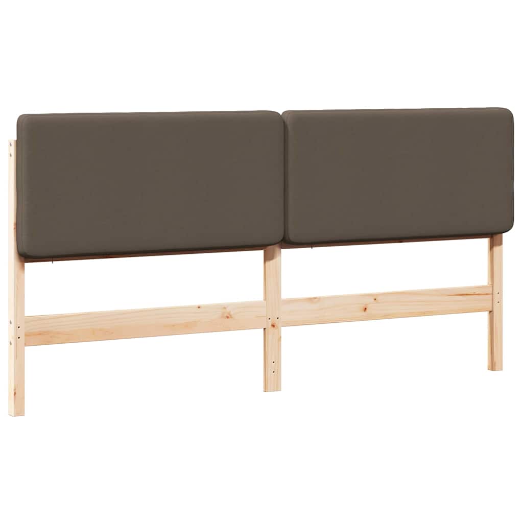 Gestoffeerd hoofdbord Bruin en Taupe 200 cm Massief grenenhout is nu te koop bij PeponiXL, paradijselijk wonen!