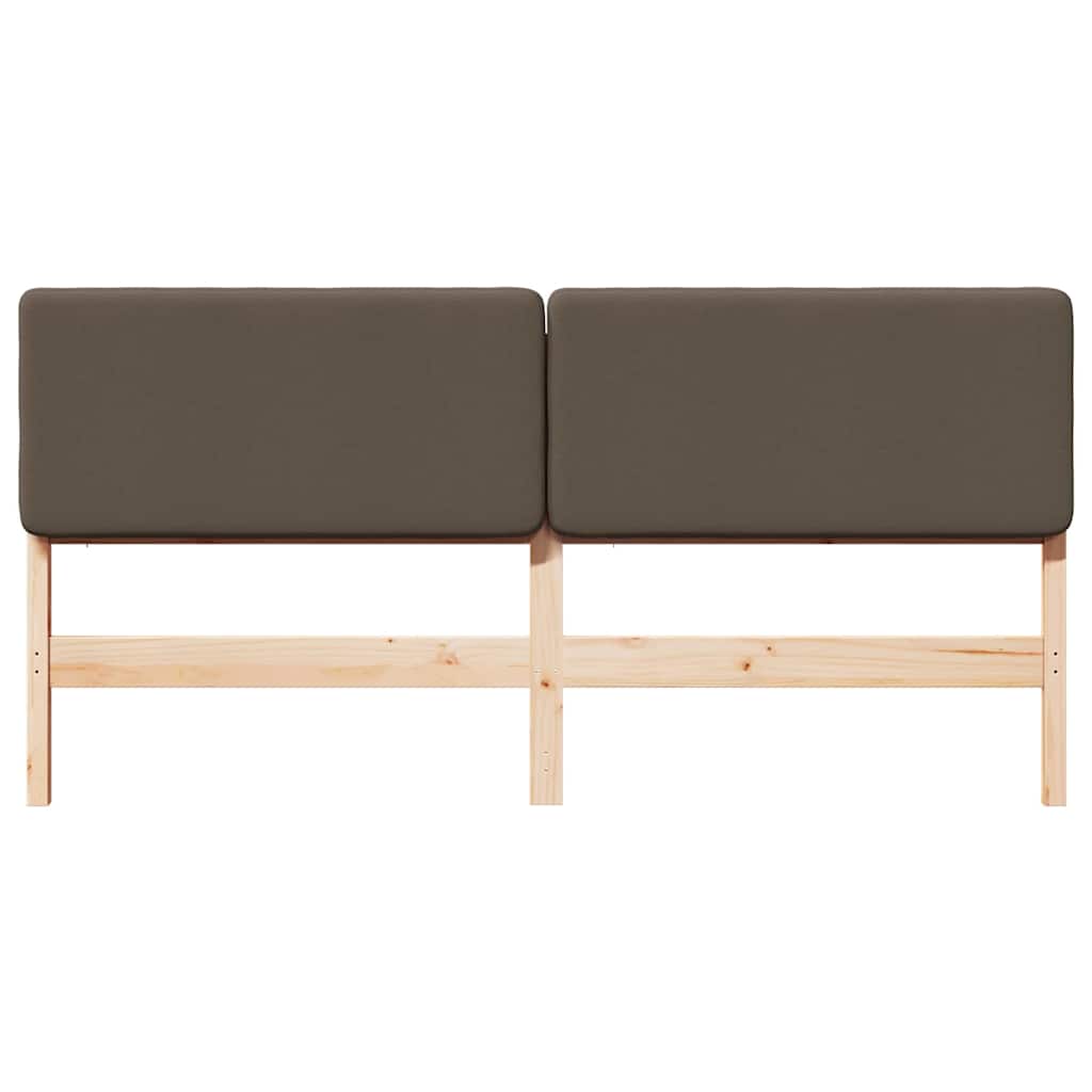 Gestoffeerd hoofdbord Bruin en Taupe 180 cm Massief grenenhout is nu te koop bij PeponiXL, paradijselijk wonen!