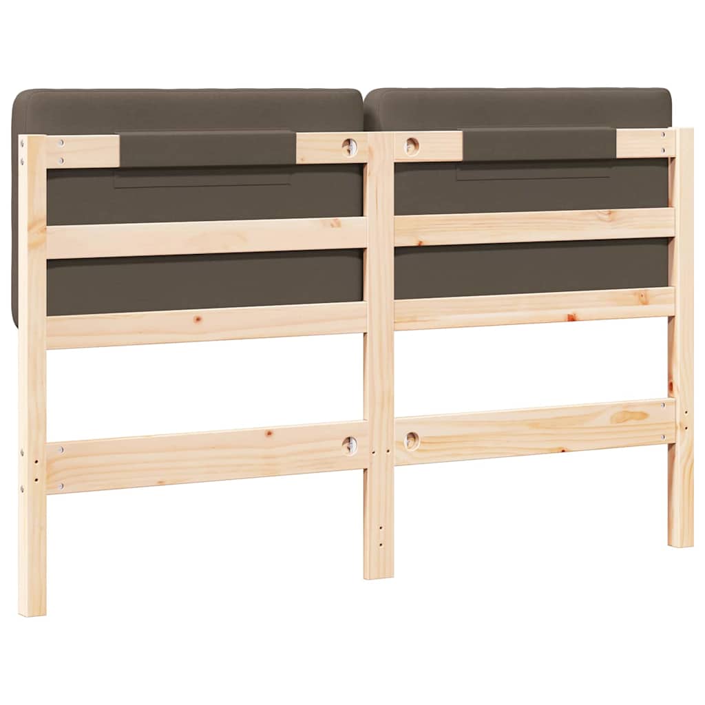 Gestoffeerd hoofdbord Bruin en Taupe 160 cm Massief grenenhout is nu te koop bij PeponiXL, paradijselijk wonen!