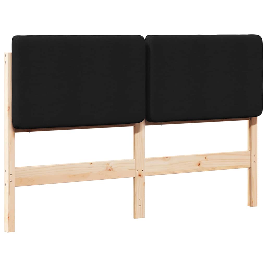 Gestoffeerd hoofdbord Bruin en zwart 150 cm Massief grenenhout is nu te koop bij PeponiXL, paradijselijk wonen!