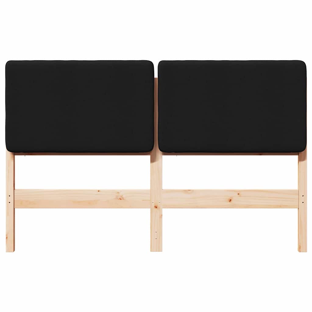 Gestoffeerd hoofdbord Bruin en zwart 150 cm Massief grenenhout is nu te koop bij PeponiXL, paradijselijk wonen!