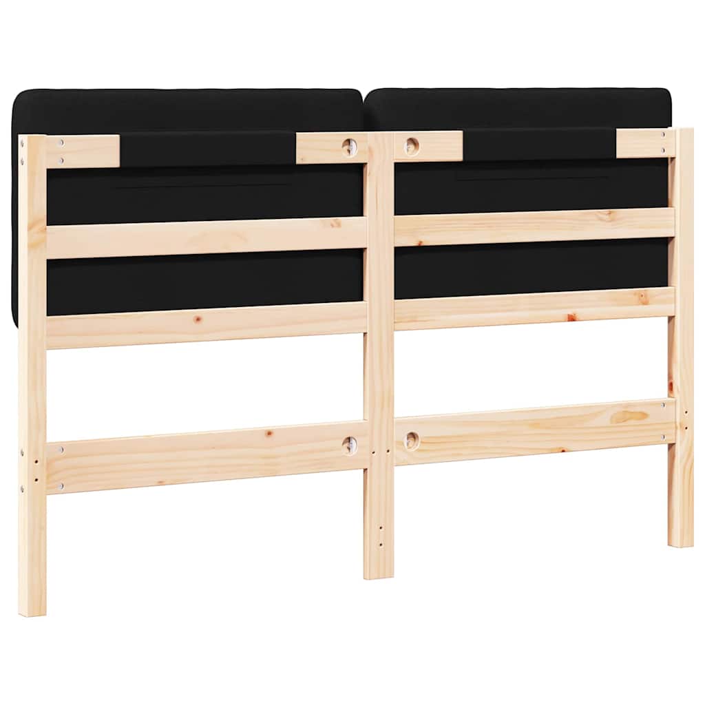 Gestoffeerd hoofdbord Bruin en zwart 140 cm Massief grenenhout is nu te koop bij PeponiXL, paradijselijk wonen!