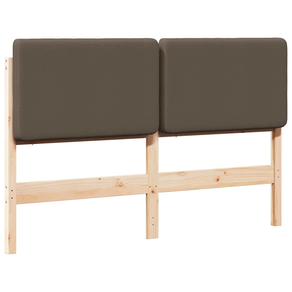 Gestoffeerd hoofdbord Bruin en Taupe 135 cm Massief grenenhout is nu te koop bij PeponiXL, paradijselijk wonen!