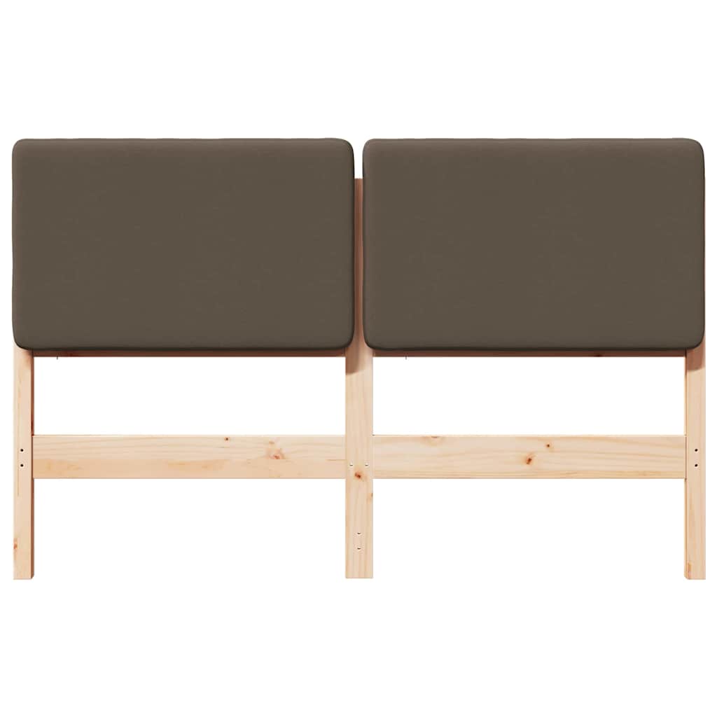 Gestoffeerd hoofdbord Bruin en Taupe 120 cm Massief grenenhout is nu te koop bij PeponiXL, paradijselijk wonen!