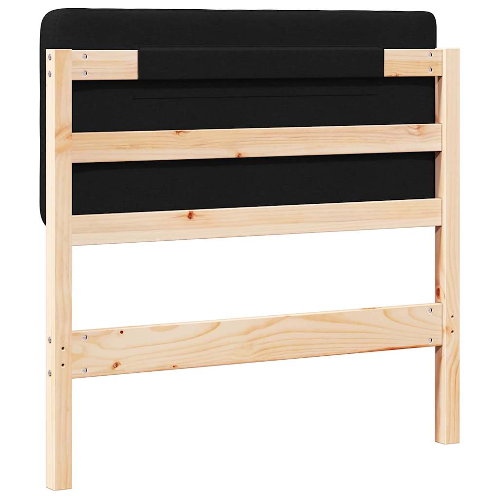 Gestoffeerd hoofdbord Bruin en zwart 90 cm Massief grenenhout is nu te koop bij PeponiXL, paradijselijk wonen!