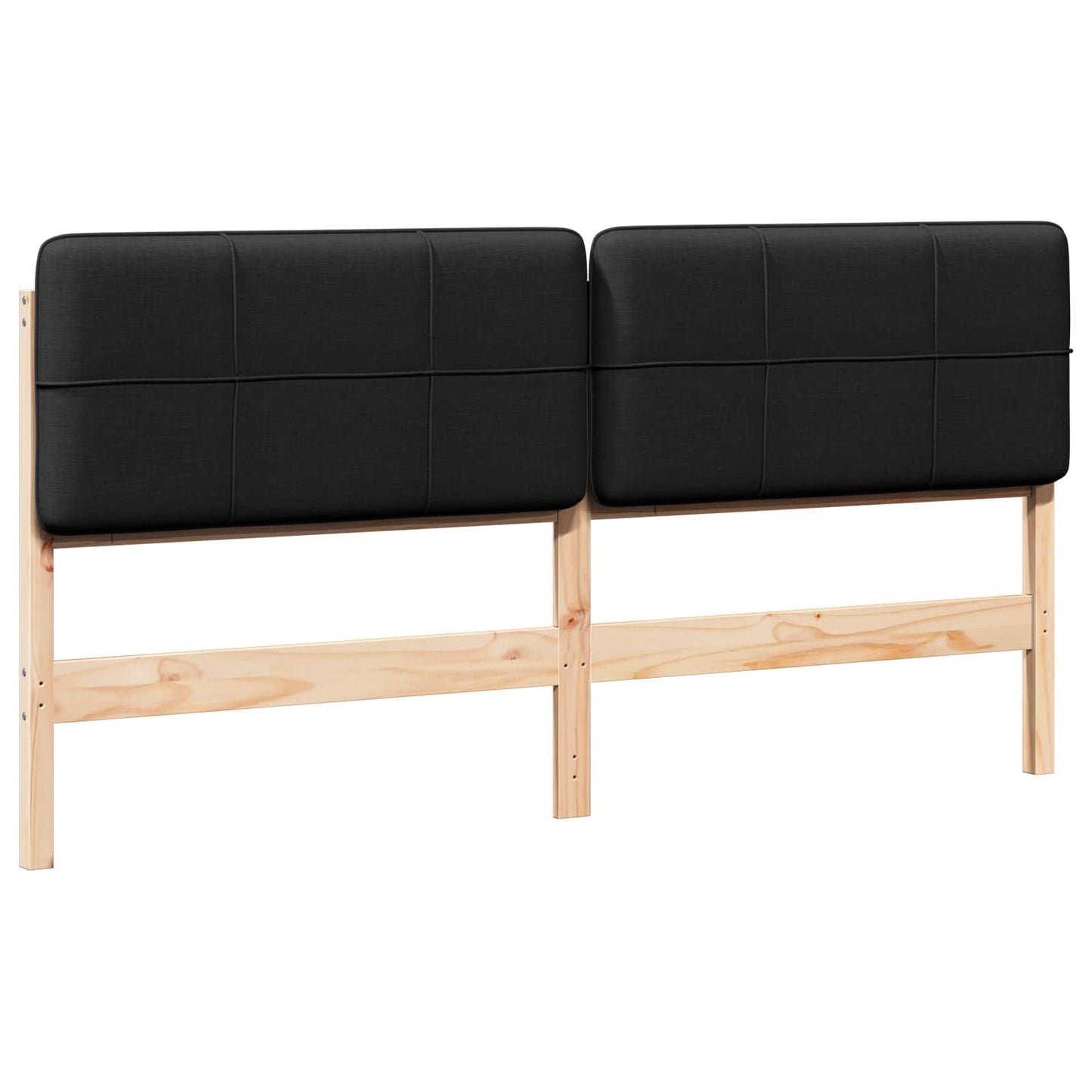 Gestoffeerd hoofdbord Bruin en zwart 200 cm Massief grenenhout is nu te koop bij PeponiXL, paradijselijk wonen!