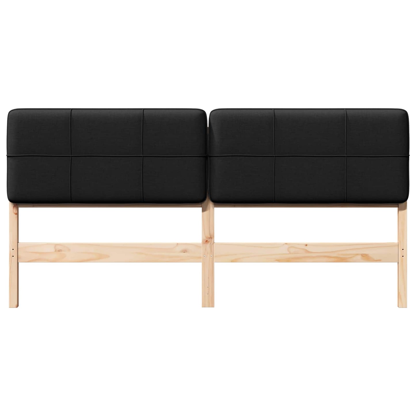 Gestoffeerd hoofdbord Bruin en zwart 200 cm Massief grenenhout is nu te koop bij PeponiXL, paradijselijk wonen!