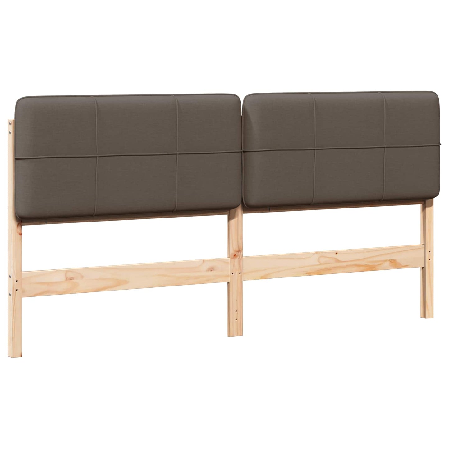Gestoffeerd hoofdbord Bruin en Taupe 200 cm Massief grenenhout is nu te koop bij PeponiXL, paradijselijk wonen!